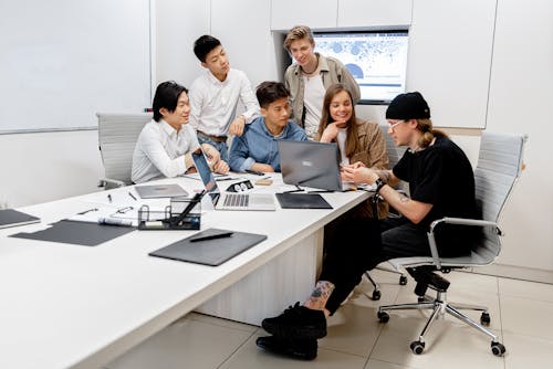 Free People Having Meeting in the Office Stock Photo