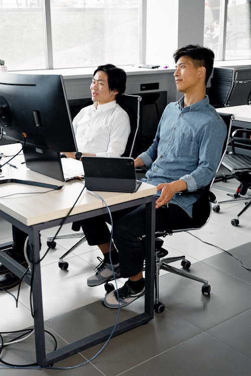 Free Young Professional Working with Computers Stock Photo