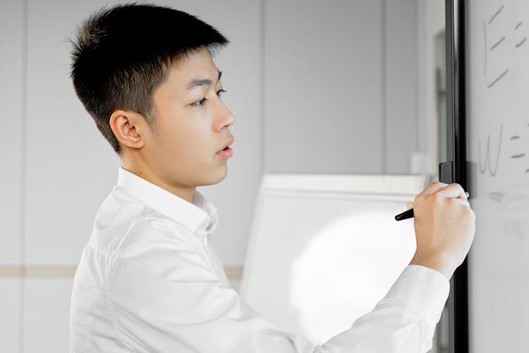 A Young Businessman Making A Presentation