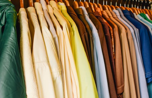 Colored Shirts on Hangers