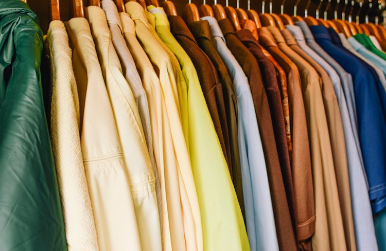 Colored Shirts On Hangers