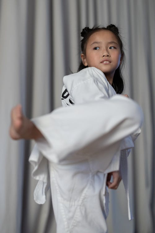 Free A Girl Practicing Martial Arts Stock Photo