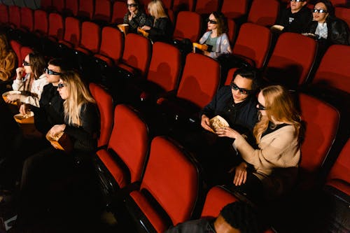 Free People at the Movie House Stock Photo