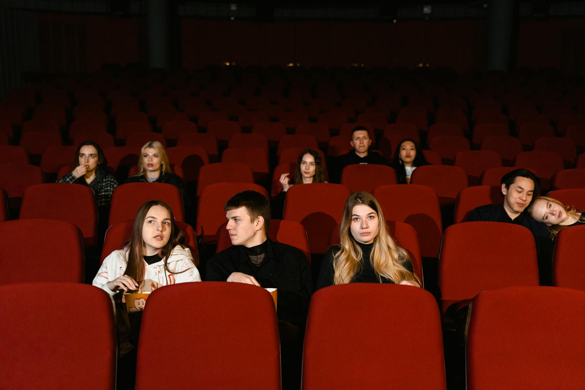 Group of People Watching in a Movie Theater