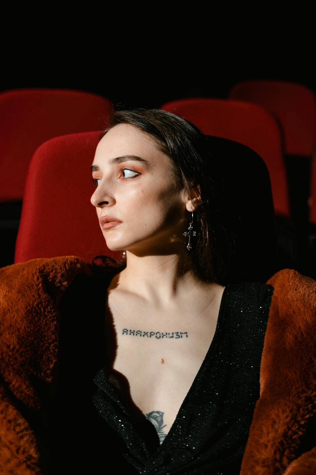 Cinema snack bar with popcorn and movie posters