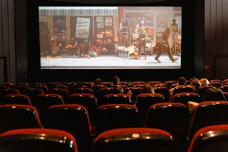 Cartoon Movie Showing on Theater Screen