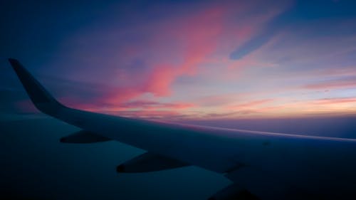 Free stock photo of aeroplane, dramatic sky, orange sky