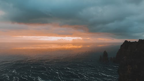 Dramatic Sky at Dawn over Sea