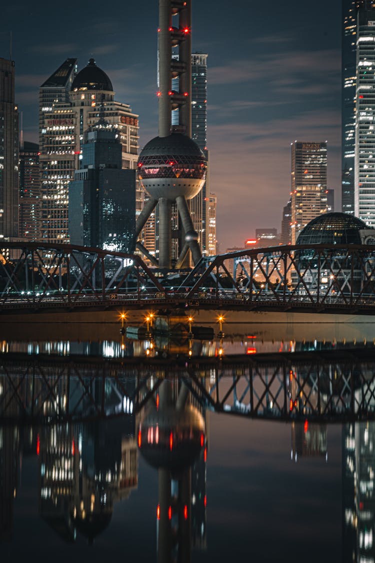 City Skyline During Night Time