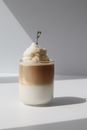 Tasty coffee drink with milk and cream