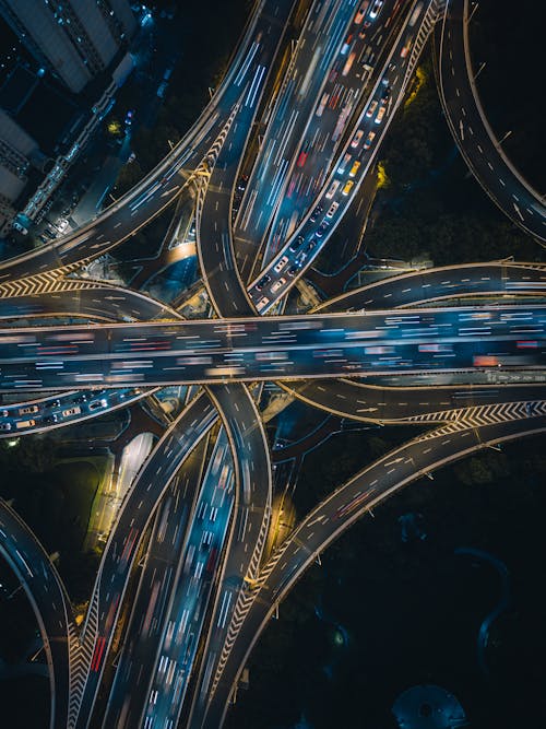 Free Aerial Photography of Roads Stock Photo