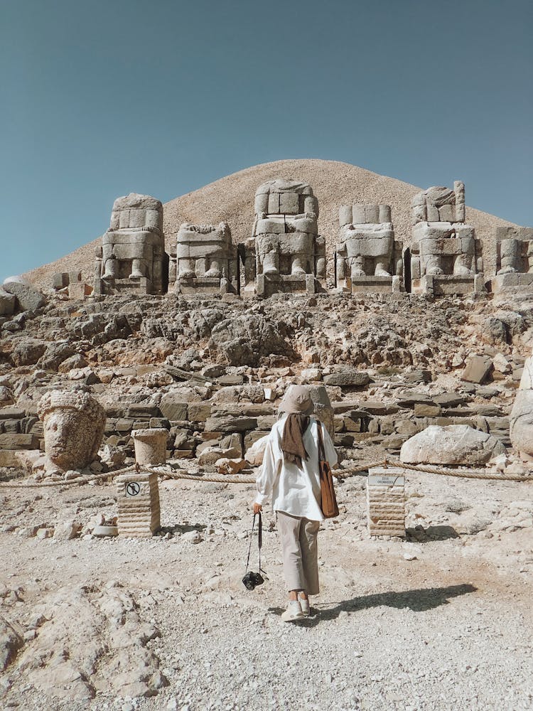 A Tourist At Mount Nemrut