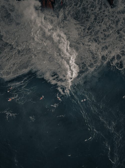 Aerial View of Ocean Waves