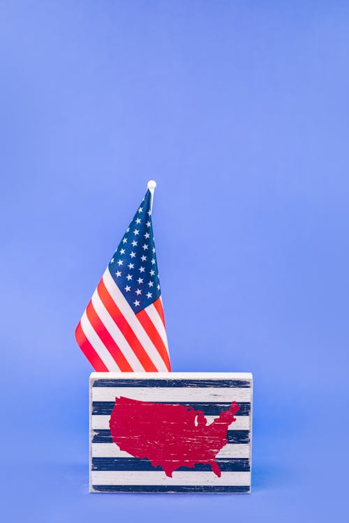 American Flag of America Against Viet Background