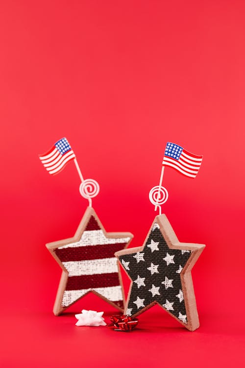 Star Shape Decorations with American Flags