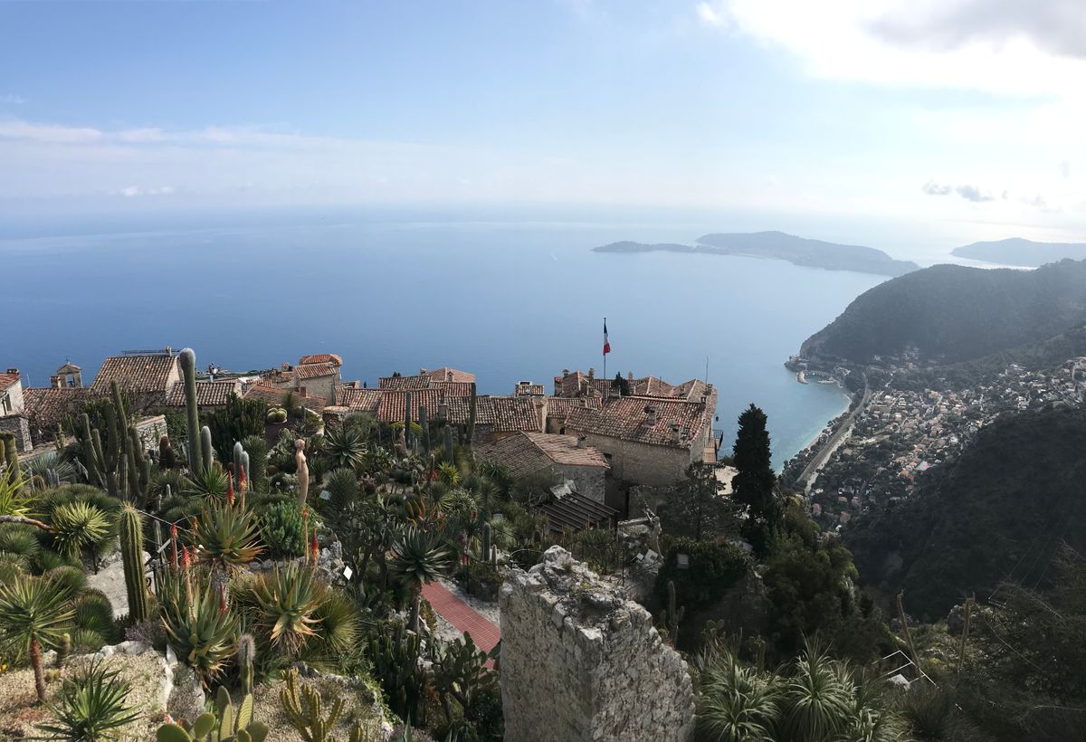 The perched medieval village of Èze high above the Mediterranean