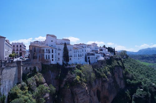 Free stock photo of cliffs, houses