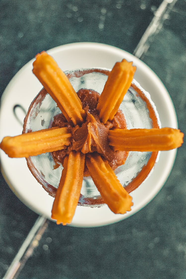 Churros And Caramel In A Cup