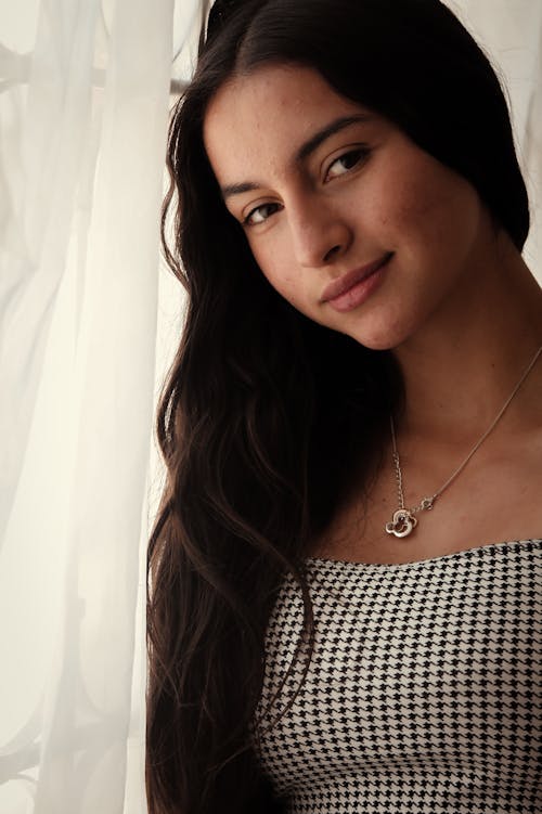 Smiling Woman Wearing Necklace 