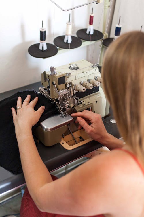 A Person using a Sewing Machine