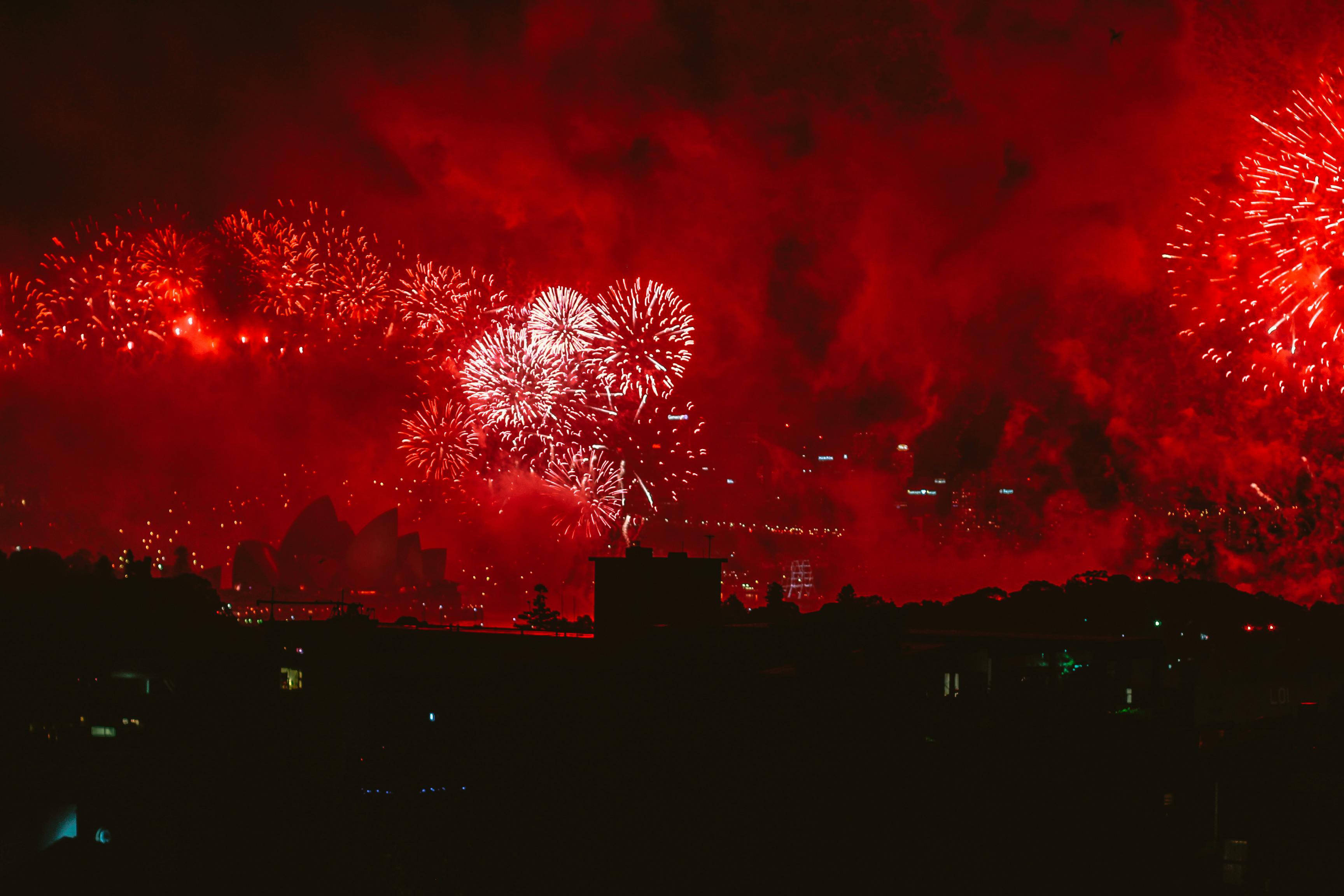 Red Fireworks Display · Free Stock Photo