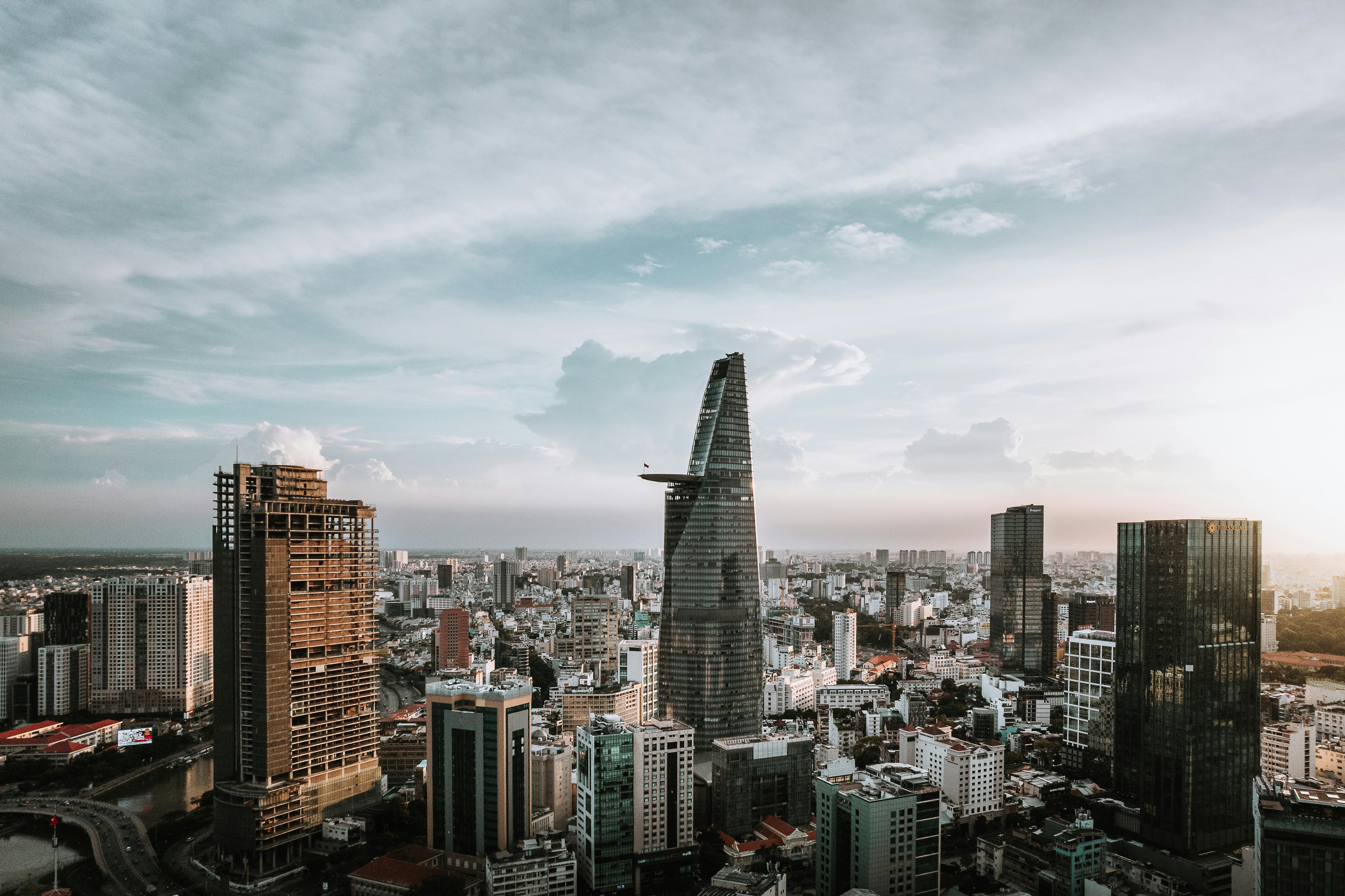 Drone Shot of the City of Ho Chi Minh City in Vietnam · Free Stock Photo