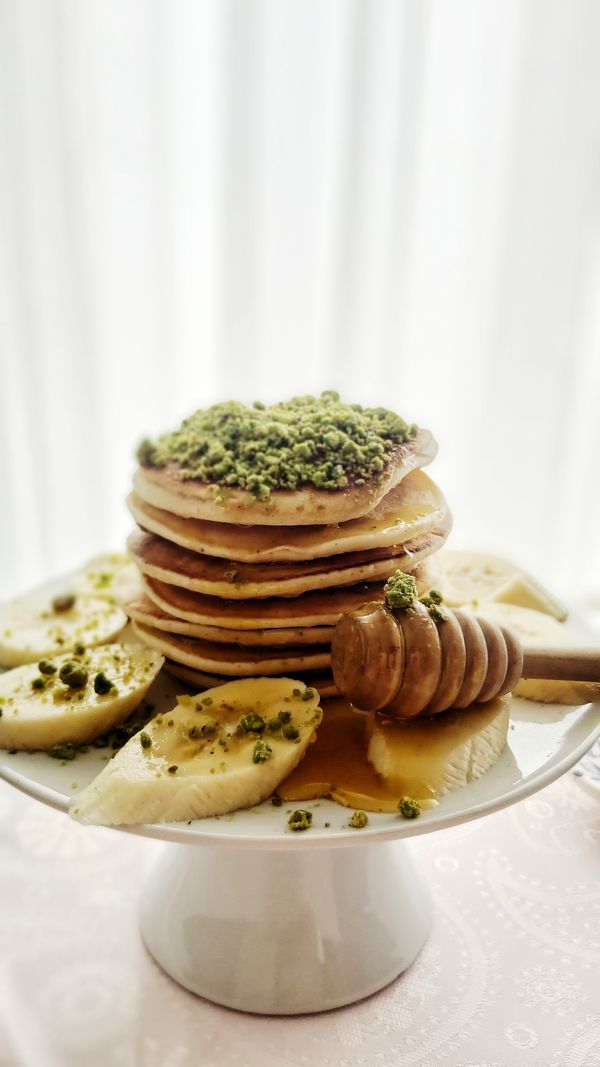 Pannenkoeken met pistache, banaan en honing – idee voor uw Thermomix | Nacira, Thermomix Antwerpen