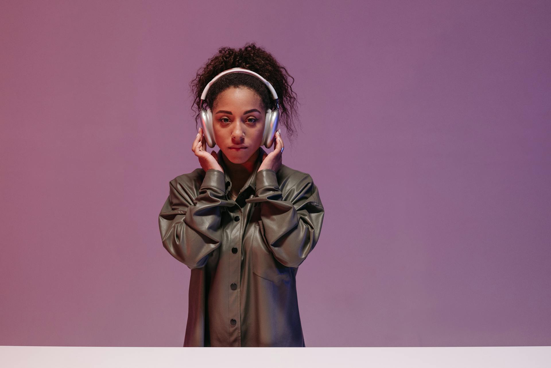 A Woman Wearing Wireless Headphones