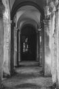 Hallway Arches of a Building in Black and White