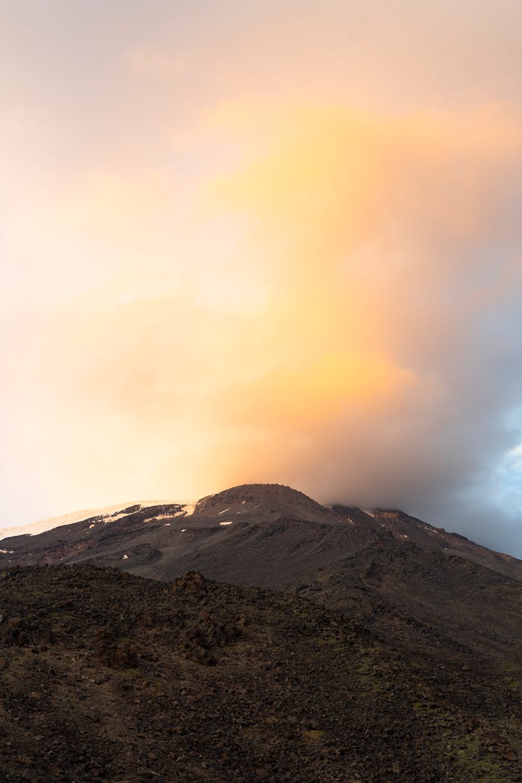 Aerial Photography Of An Erupting Volcano