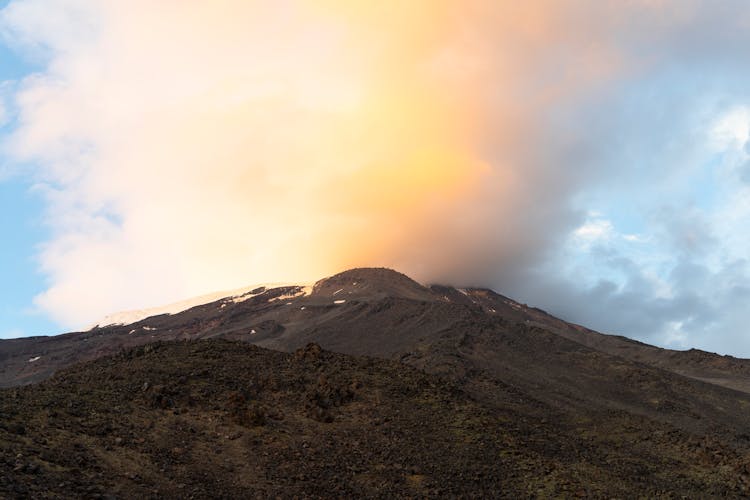 Aerial Photography Of An Erupting Volcano