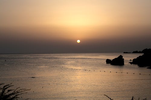 무료 새벽 동안 바다의 경치 스톡 사진