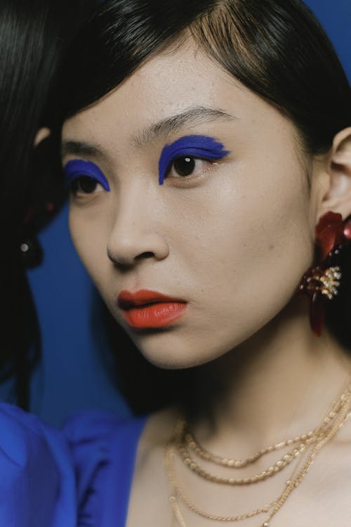 A Woman with Blue Eyeshadow