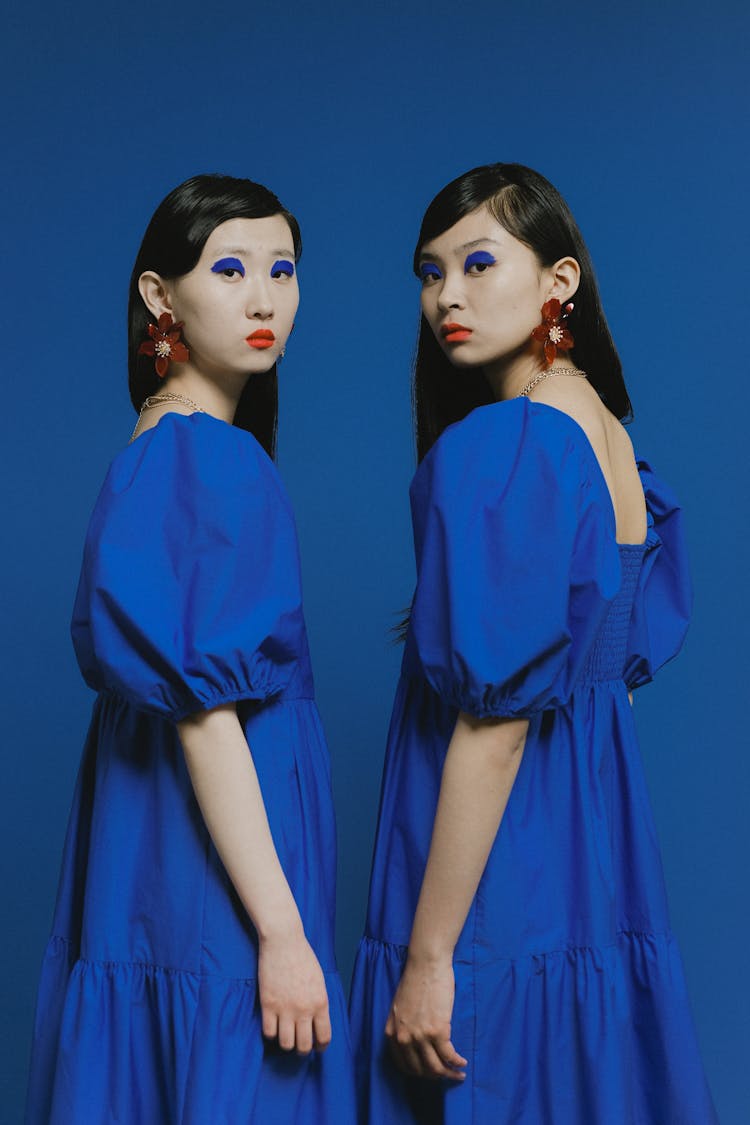 Women In Blue Dress