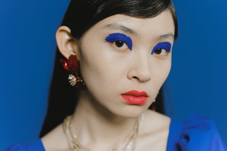 A Woman With Blue Eyeshadows