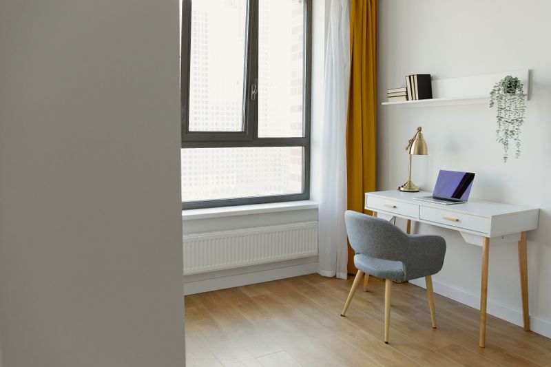 LED panel mimicking a window glow behind a desk