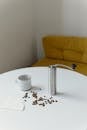 White Ceramic Round Plate on White Table