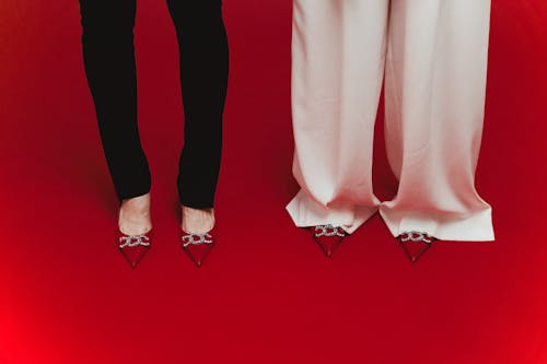 Free Women Wearing Identical Shoes Stock Photo