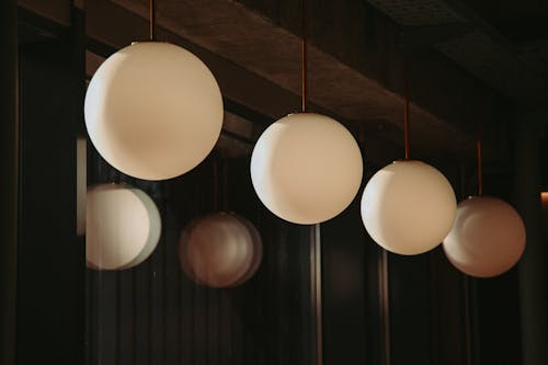 Close-up of Ball Shaped Chandeliers 