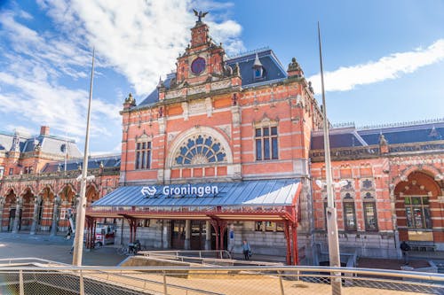 Free The Groningen Railway Station Building in Netherlands Stock Photo