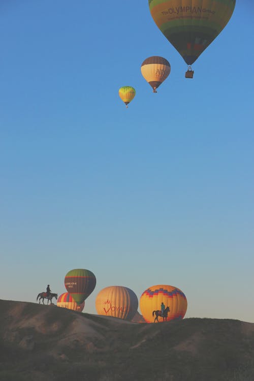 Free Photo Of Flying Hot Air Balloons  Stock Photo