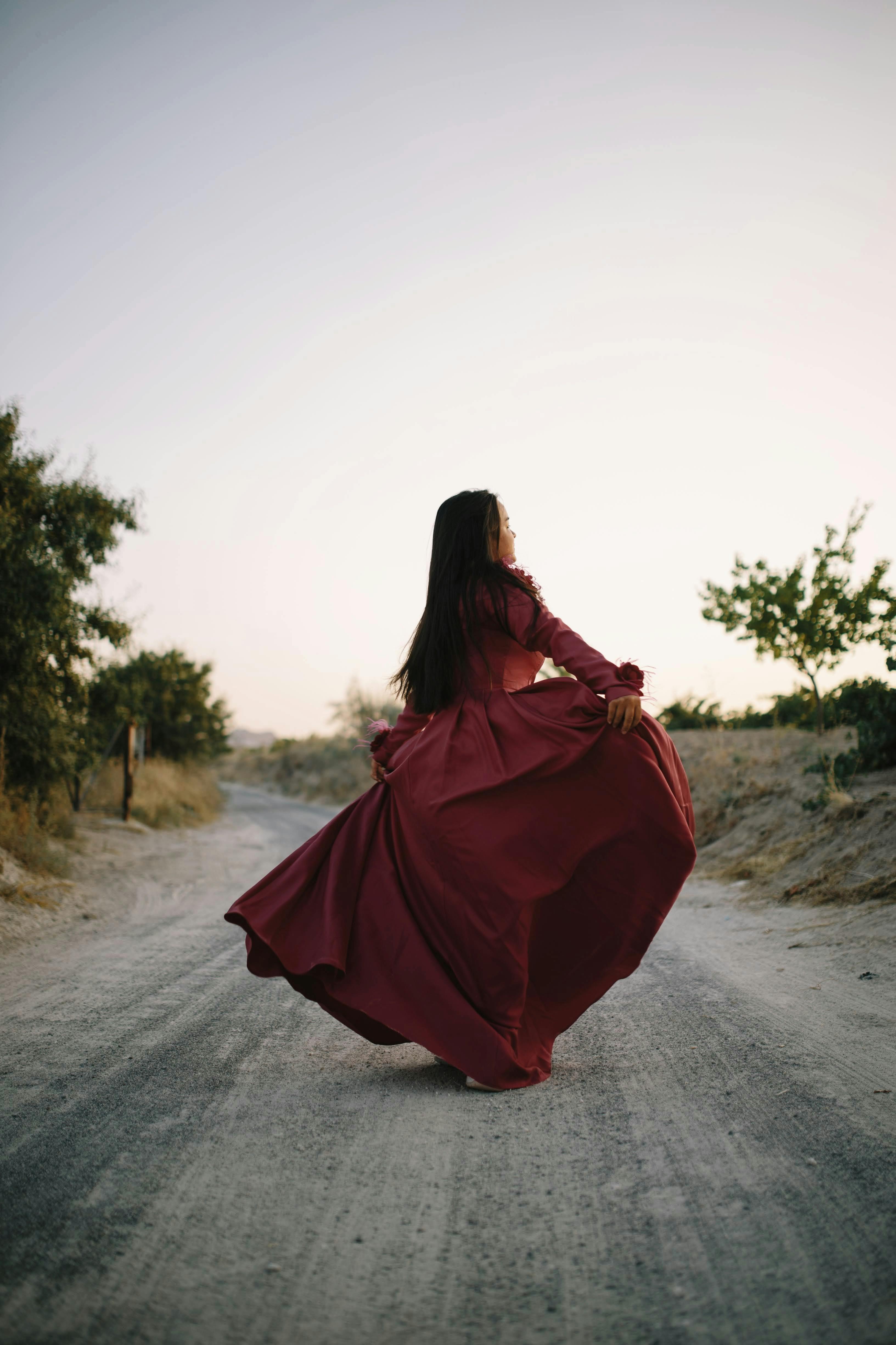 red polka dot tea dress