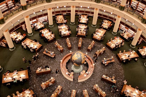 A High Angle Shot of the Interior of the Presidential Library in Turkey