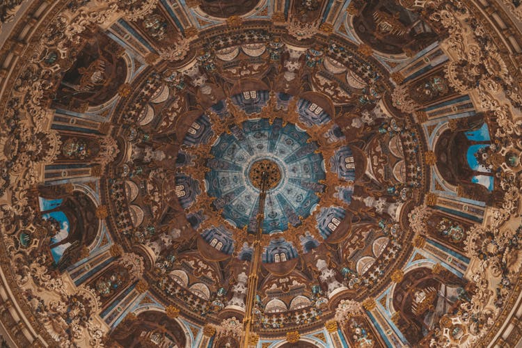 Low Angle Shot Of The Dolmabahçe Palace Rotunda