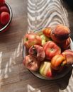 Red Apples on Green Ceramic Plate