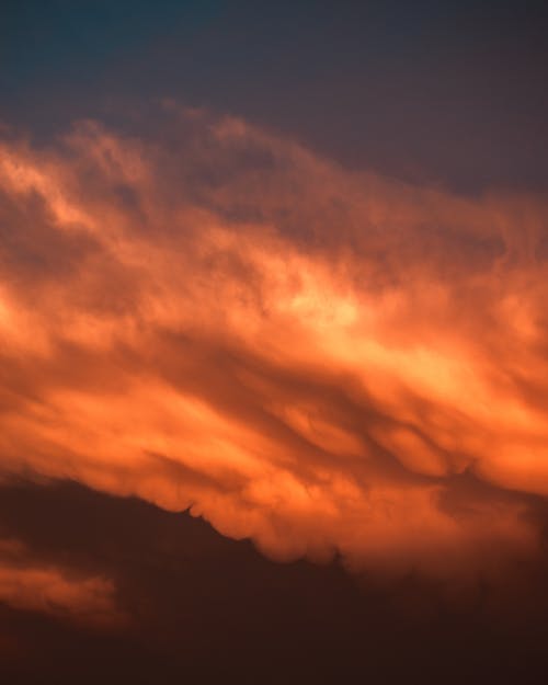 Dramatic Orange Clouds on a Dark Sky