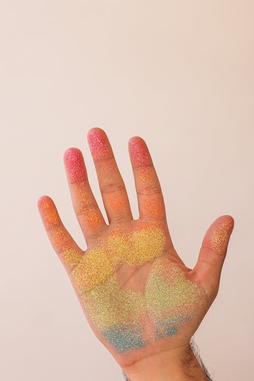 Free A Hand with Rainbow Colors Stock Photo