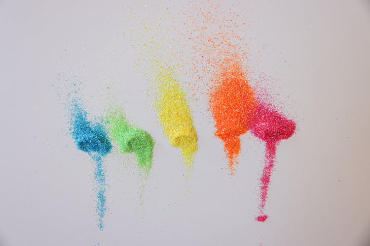 Colorful Powder On A White Surface