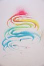 Blue Green and Red Abstract Painting
