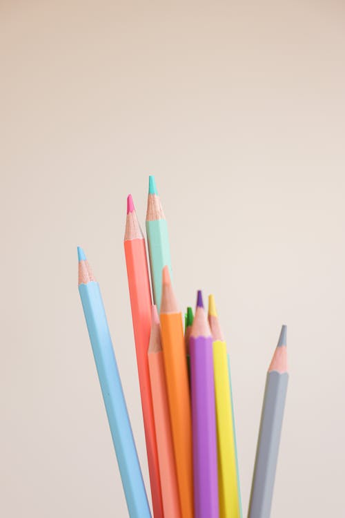 Free Sharpened Color Pencils Stock Photo